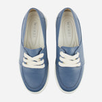 Tenis Sneakers ima de cuero para mujer - Azul