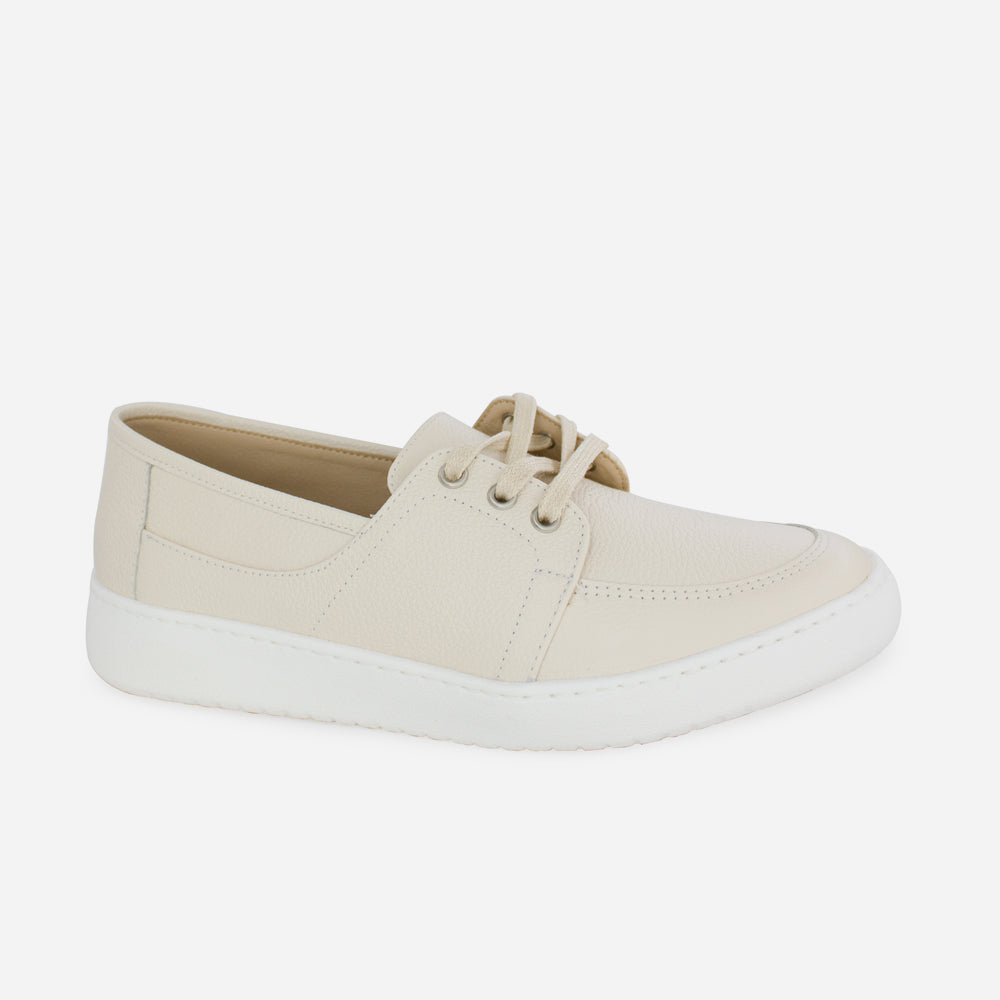 Tenis Sneakers ima de cuero para mujer - Hueso