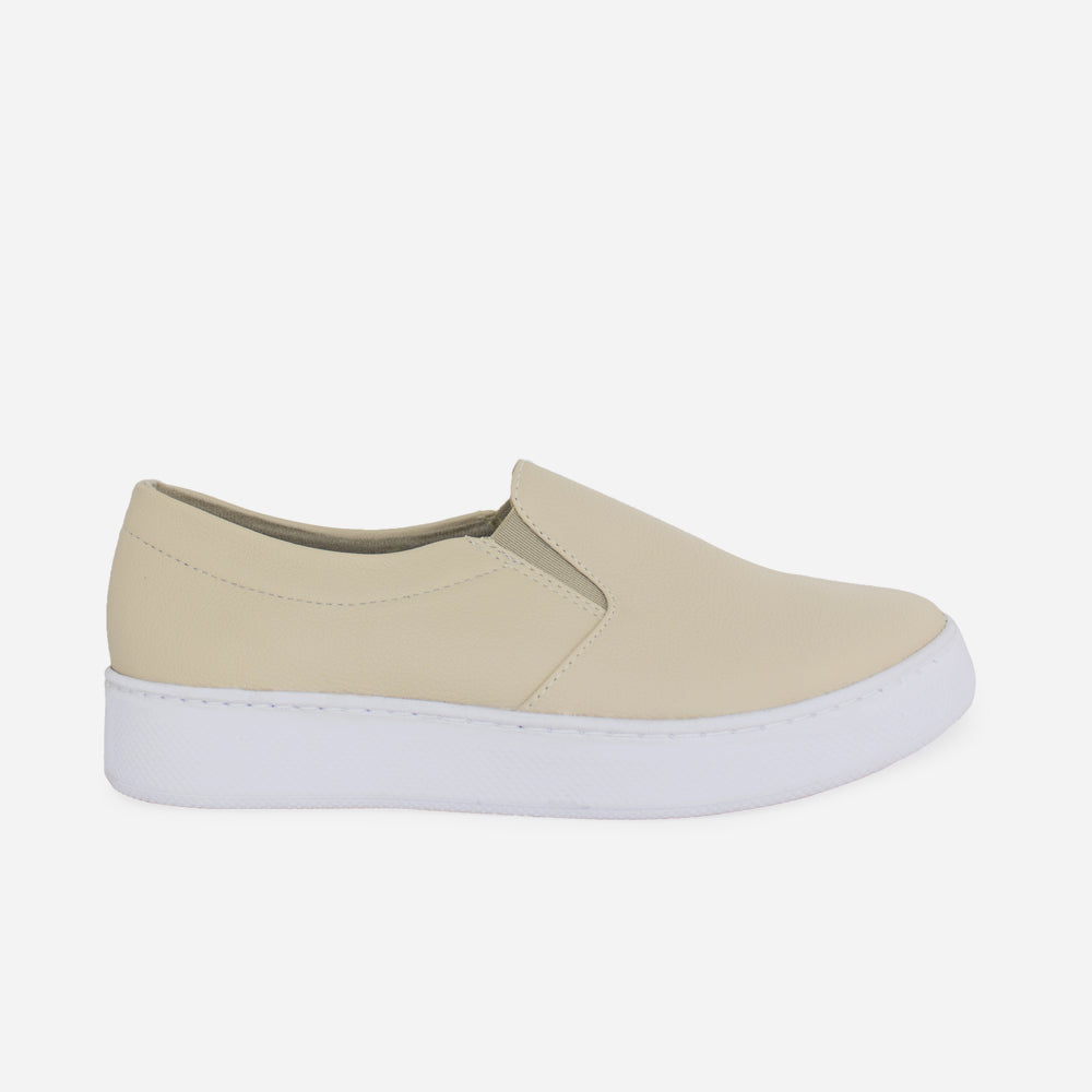 Tenis Sin Cordones diara de sintético para mujer - Beige