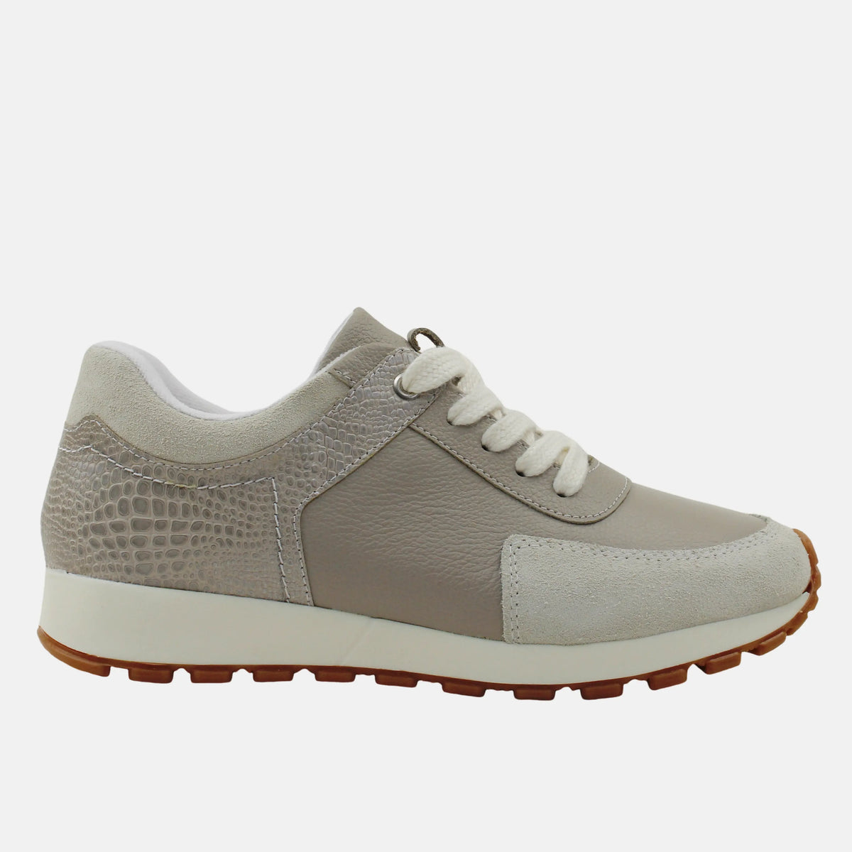 Tenis bromelias de cuero para mujer - Gris