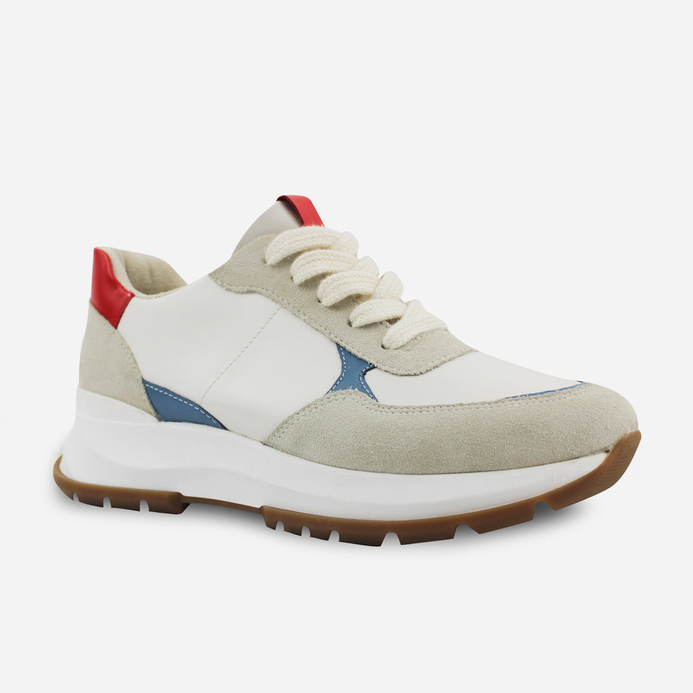 Tenis Sneakers kaira de cuero para mujer - Rojo