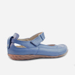 Baleta plana rielva de cuero para mujer - Azul