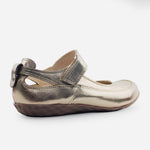 Baleta plana rielva de cuero para mujer - Bronce