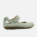 Baleta plana rielva de cuero para mujer - Menta