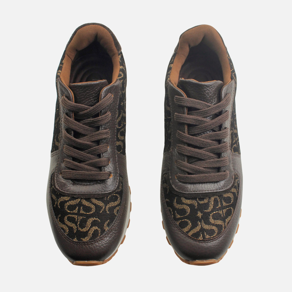 Tenis borba de cuero para mujer - Café