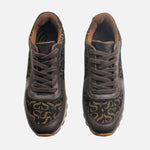 Tenis borba de cuero para mujer - Café