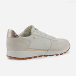 Tenis Sneakers borba de cuero para mujer - Hueso