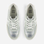 Tenis Sneakers electric de cuero carnaza para mujer - Plata