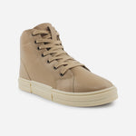 Botin deportivo ayla de cuero para mujer - Almendra