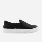 Tenis Sin Cordones amara de cuero para mujer - Negro