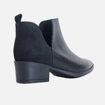 Botin tacon lune de cuero para mujer - Negro