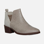 Botin tacon lune de cuero para mujer - Gris