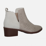 Botin tacon lune de cuero para mujer - Gris