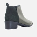 Botin tacon lune de cuero para mujer - Verde