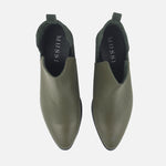 Botin tacon lune de cuero para mujer - Verde