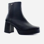 Bota plataforma renata de cuero para mujer - Negro