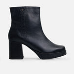 Botin plataforma renata de cuero para mujer - Negro