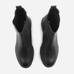 Botin plano beatrice de cuero para mujer - Negro