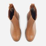 Botin plano beatrice de cuero para mujer - Miel