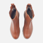 Botin plano beatrice de cuero para mujer - Brandy