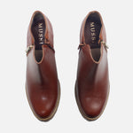 Botin tacon mía de cuero graso para mujer - Miel