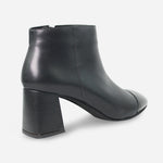 Botin tacon night de cuero para mujer - Negro