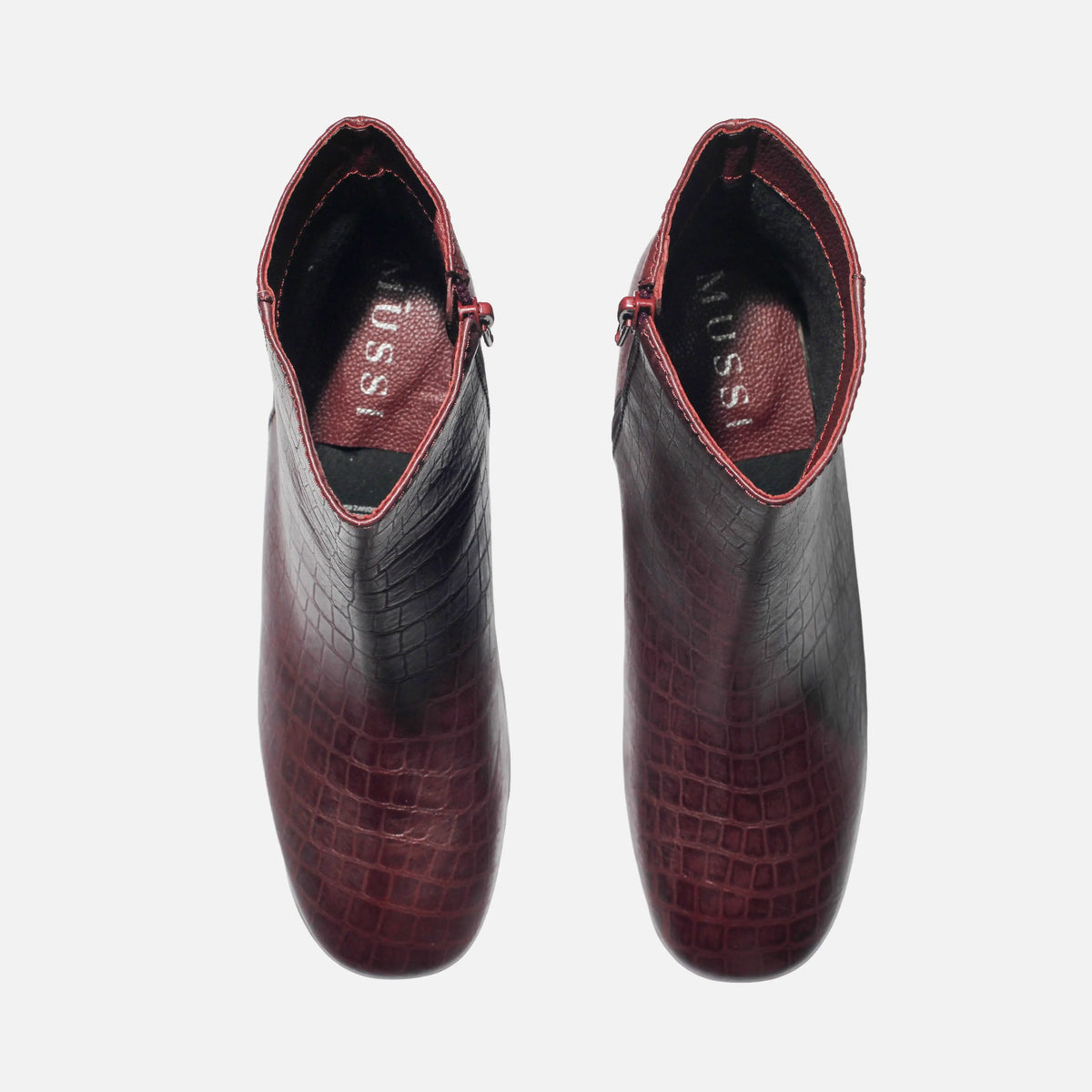 Botin tacon emma de cuero para mujer - Vino