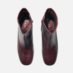 Botin tacon emma de cuero para mujer - Vino