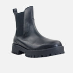 Botin tractorado luna de cuero para mujer - Negro