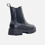 Botin tractorado luna de cuero para mujer - Negro