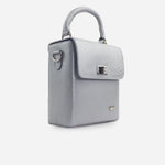 Bolso manos libres dalia de cuero para mujer - Plata