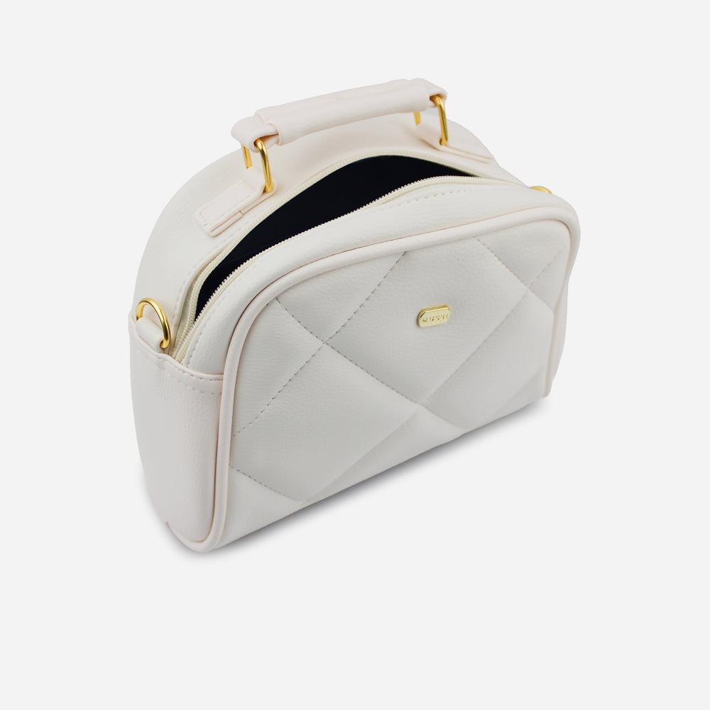 Bolso manos libres celeste de sintético para mujer - Hueso