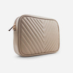 Bolso manos libres camilla de cuero para mujer - Nude