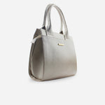 Cartera jada de cuero para mujer - Champaña