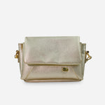 Bolso manos libres kira de cuero para mujer - Oro