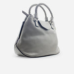 Cartera mara de cuero para mujer - Gris