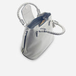 Cartera mara de cuero para mujer - Gris