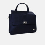 Bolso manos libres jade de cuero para mujer - Azul