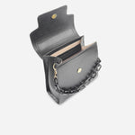 Bolso manos libres lara de cuero para mujer - Negro