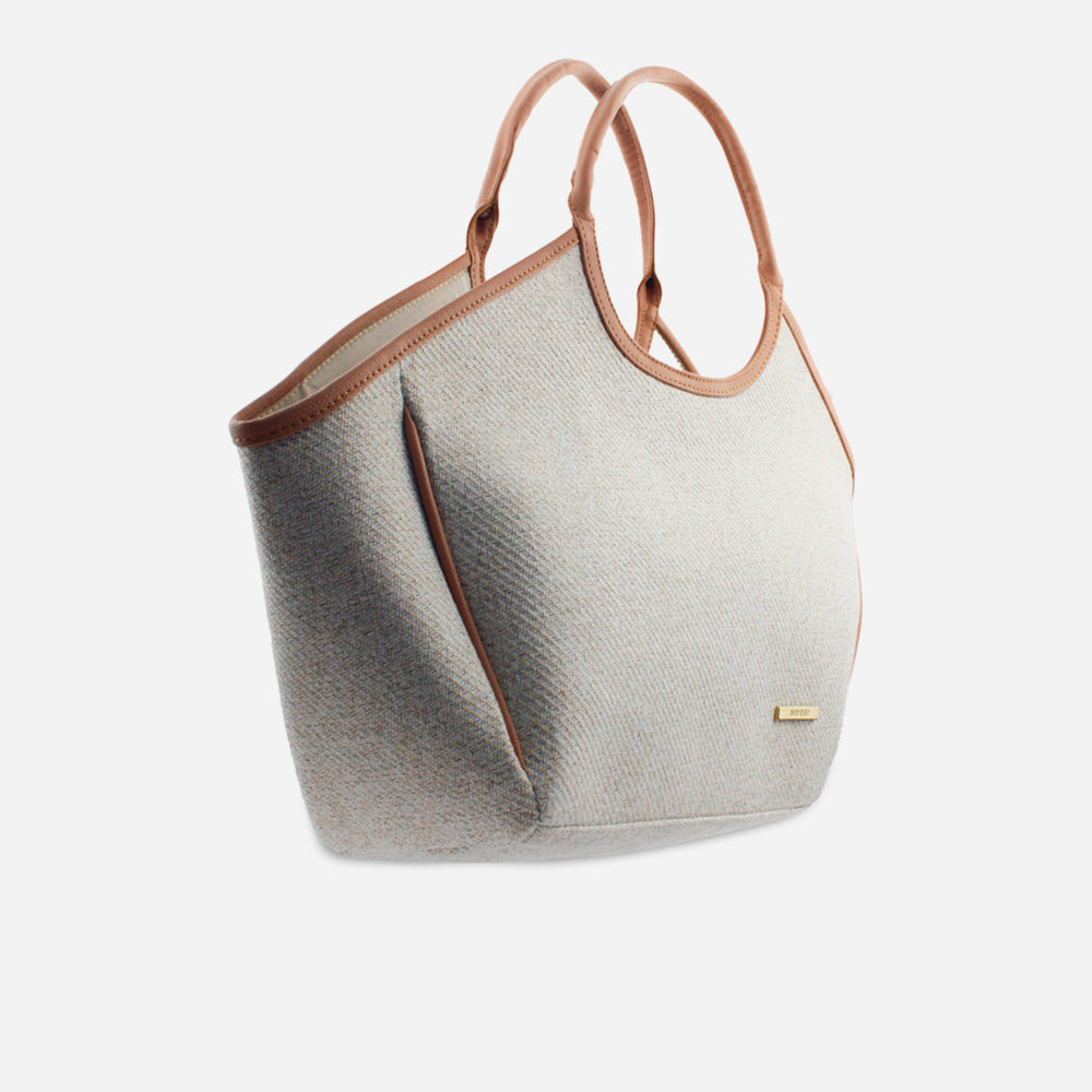 Cartera renata de cuero para mujer - Beige