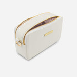 Bolso manos libres nebula de cuero para mujer - Blanco