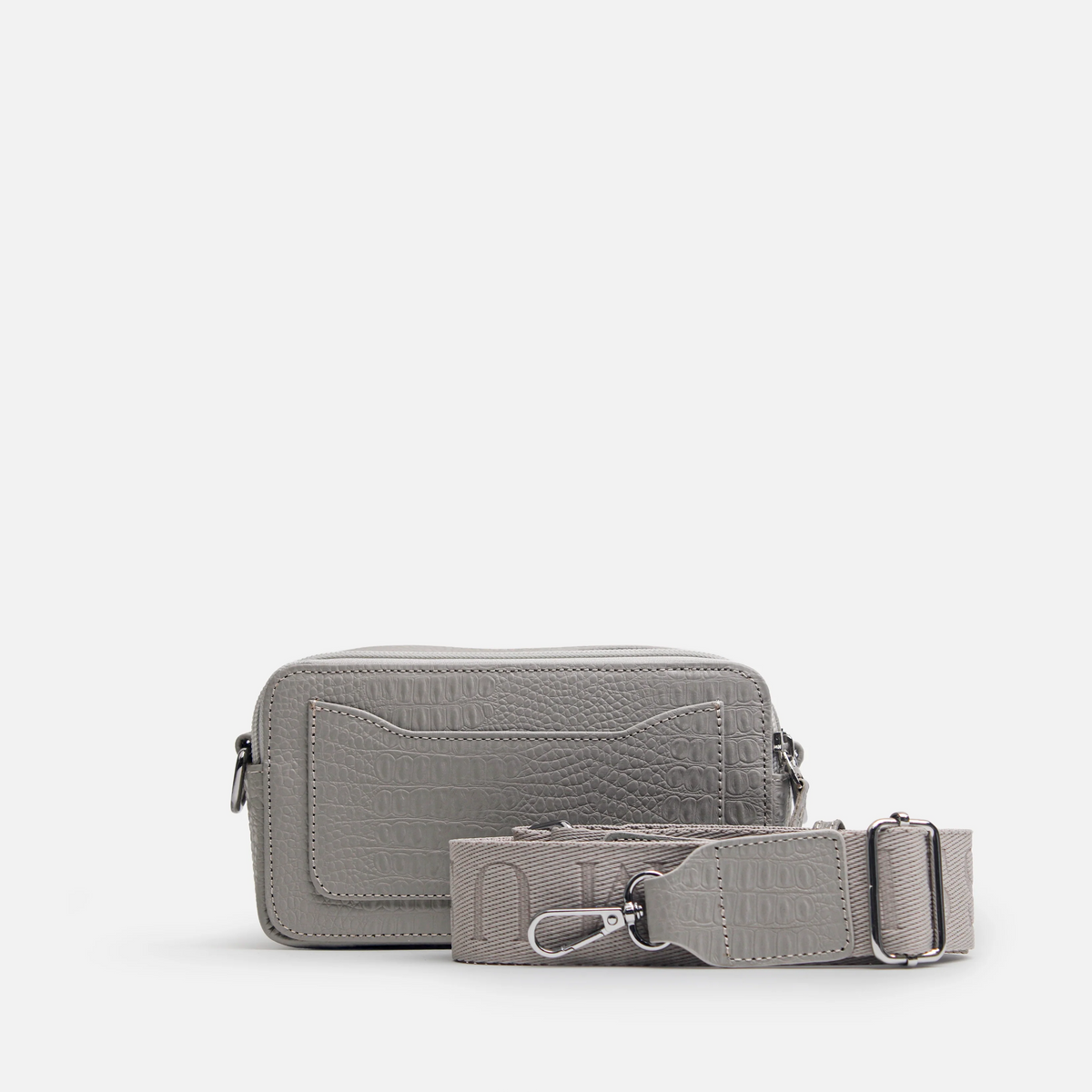 Bolso manos libres nebula de cuero para mujer - Gris