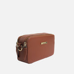 Bolso manos libres nebula de cuero para mujer - Miel