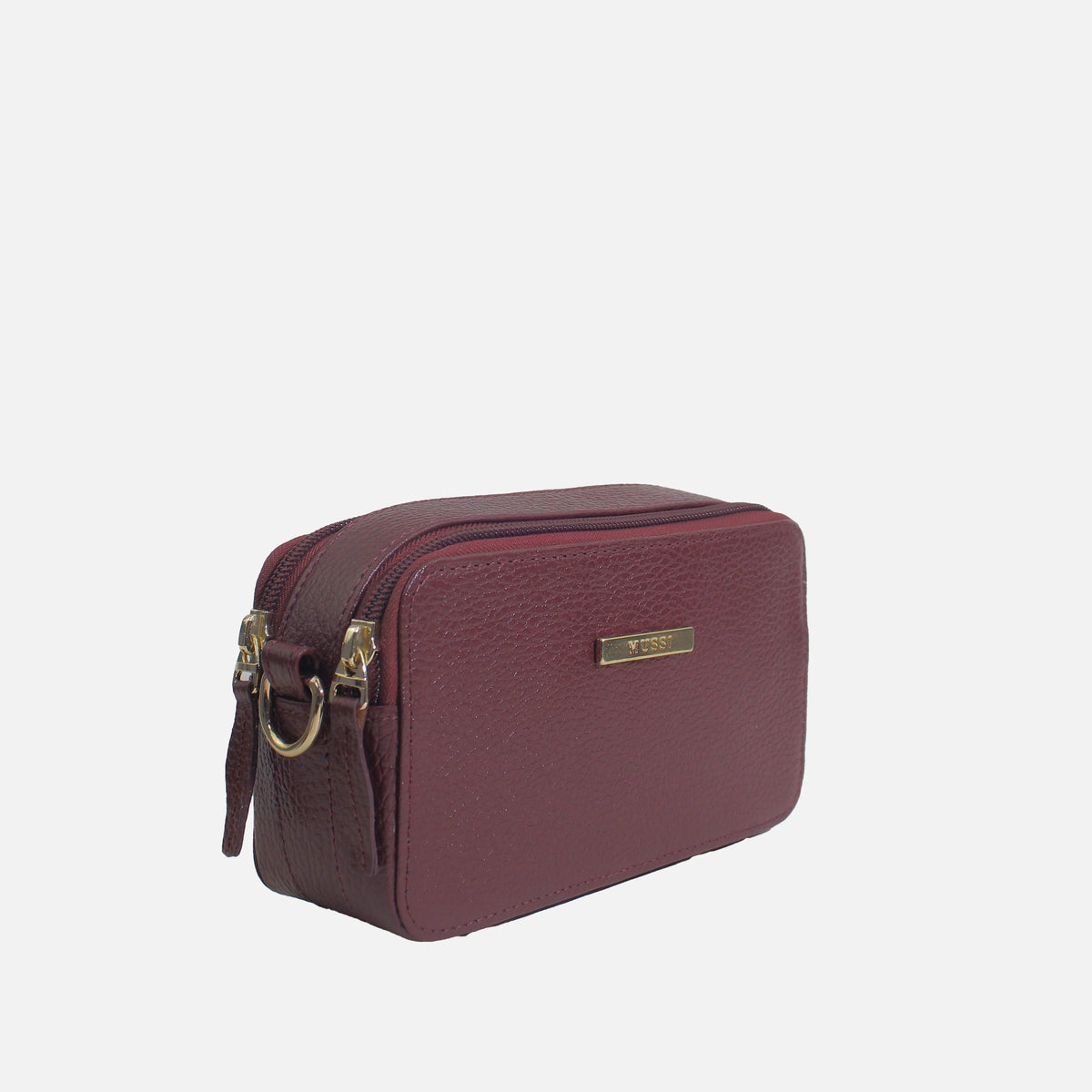 Bolso manos libres nebula de cuero para mujer - Vino