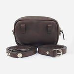 Bolso manos libres avellana de cuero para mujer - Café