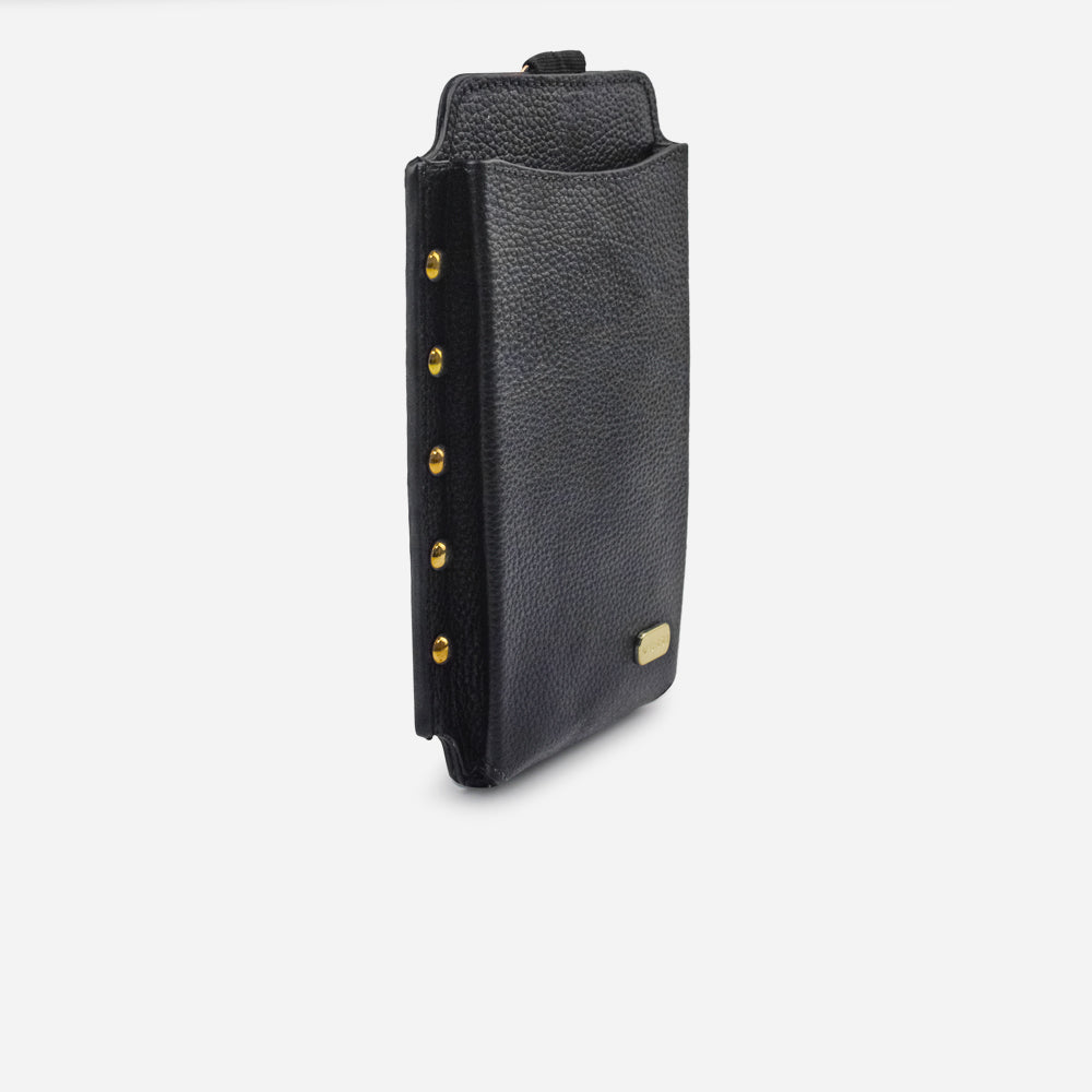 Portacelular colette de cuero para mujer - Negro