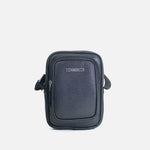 Bolso manos libres lisa de cuero para mujer - Negro