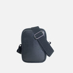 Bolso manos libres lisa de cuero para mujer - Negro