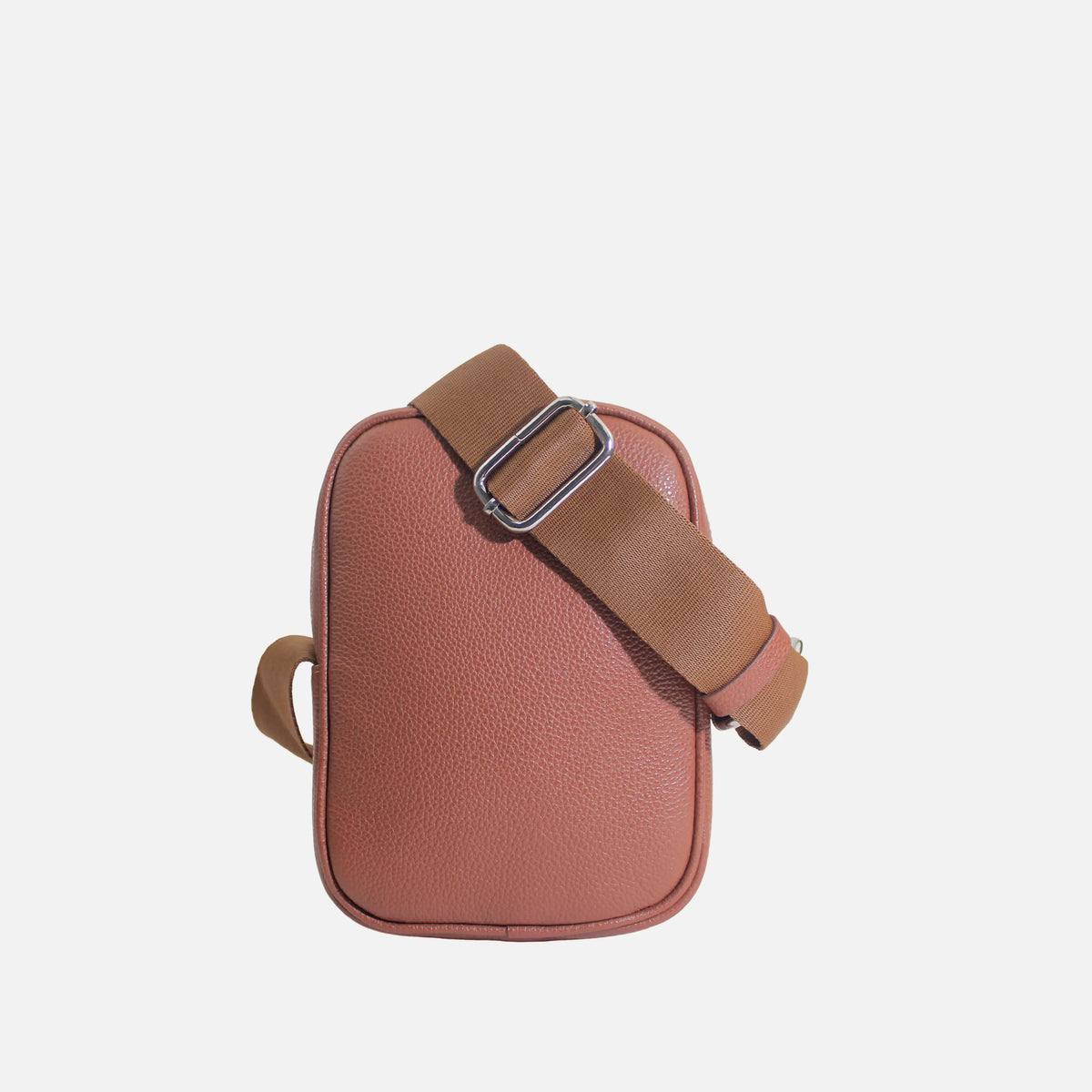 Bolso manos libres lisa de cuero para mujer - Miel
