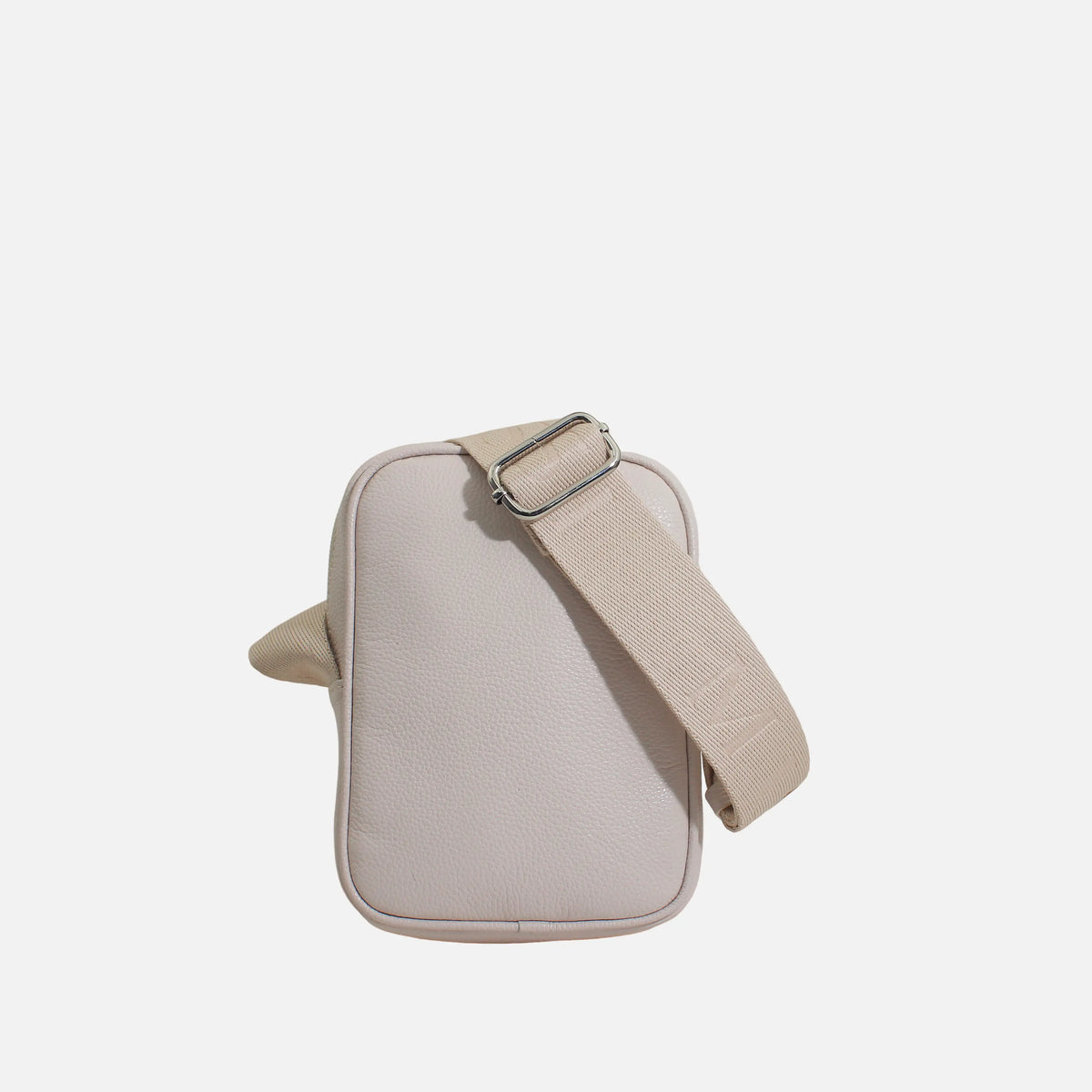 Bolso manos libres lisa de cuero para mujer - Nude